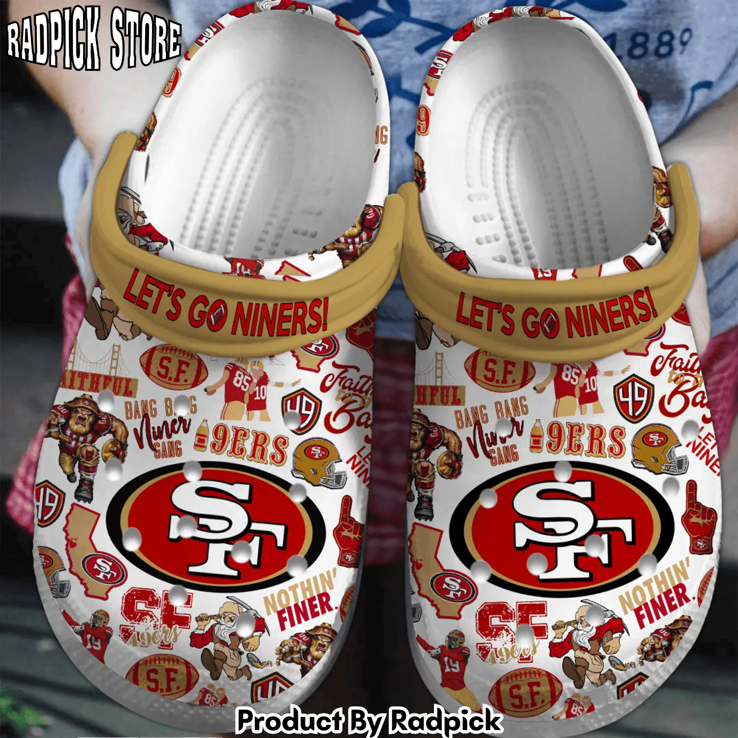 Radpick san francisco 49ers nfl sport clogs shoes comfortable for men women lsg rp6521772